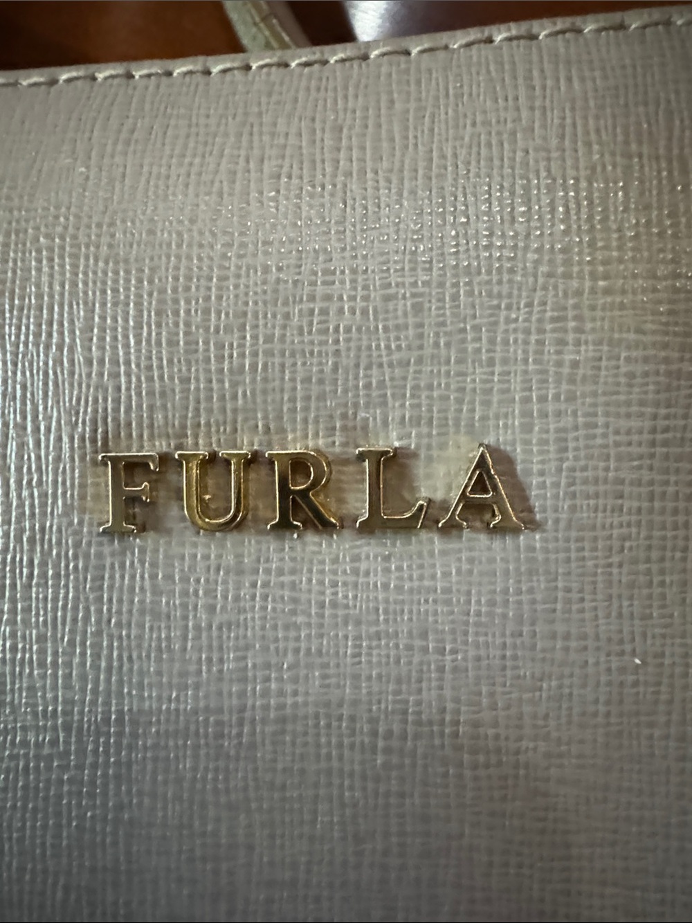Furla Large Gray Saffiano Leather 3-Compartment Structured Bag, Silver Hardware - Picture 7 of 9